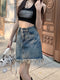High-waisted Vintage Denim Skirt