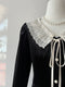 Vintage Frilled Collar Slim Dress