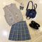 Preppy Style V Neck Knitted Vest