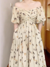 Slimming V-neck Vintage Floral  Dress