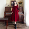 Burgundy Velvet Dress