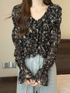 Vintage Long-sleeved Chiffon Shirt