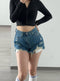 Fashionable Ripped Raw Cut Shorts