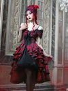 Gothic Rococo Cake Hem Dress (Brooch Included)