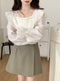 French Ruffled Chiffon Shirt