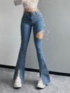 Coquette Hollow-out Denim Pants