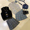 Preppy Style V Neck Knitted Vest