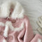 Pink Sweet Faux Fur Coat + Skirt 2pcs Set