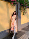 Vintage Floral Split Sling Dress