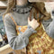 Frilled Collar Solid Sweater