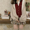 Preppy Style V Neck Knitted Cardigan