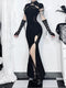 Black Gothic Fishtail Dress