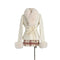 Elegant Belted Faux Fur Coat + Skirt 2pcs Set