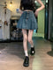 Vintage Pleated Denim Skirt