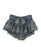 Gray Pleated Denim Shorts