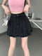 Vintage Pleated Denim Skirt