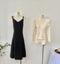 Puffy Sleeve Top + Corduroy Slip Dress 2pcs Set