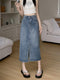 High-waisted slit Denim Skirt