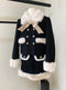 Coquette Winter Faux Fur Coat + Skirt 2pcs Set