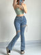 Coquette Lace-up Flared Denim Pants