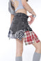 Lazy Patched Plaid Skirts