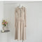 Cozy Knit Full Button Shirt + Long Skirt 2pcs Set