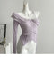 Coquette One-shoulder Wool Knit Top