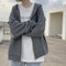 Solid Color Zip-up Loose Fit Coat