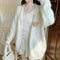 Coquette Fleecy V-neck Coat