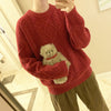 Vintage Knitted Solid Color Sweater