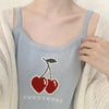 Knitted Cherry Slim Fit Cami Top