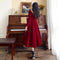 Burgundy Velvet Dress