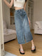 High-waisted slit Denim Skirt