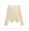 Sweet Long-sleeved  Square Neck Knitted Top