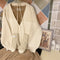 Loose Fit V Neck Knitted Cardigan