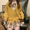 Solid Color V Neck Knitted Cardigan