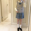 Preppy Style V Neck Knitted Vest
