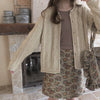 Vintage Knitted Solid Color Cardigan