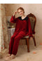 Lace Collar V-neck Pajama Set