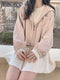 Vintage Pink Zip-up Loose Fit Coat