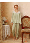 Lace Collar V-neck Pajama Set