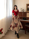 Vintage Rose Print Patchwork Dress