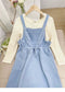 Soft Top & Pinafore Skirt Set