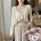 Knitted Flared Sleeves Cardigan