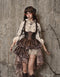 Gothic Punk Lace Up Waist 3pcs Dress