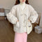 Sweet V Neck Quilted Coat