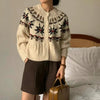 Fair Isle KnitFull Buttoned Top