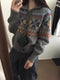 Fair Isle Knit  Full Buttoned Top