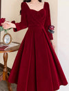 Burgundy Velvet Dress