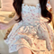 Floral Slim Waist Pincess Dress